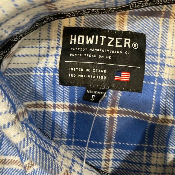 Howitzer Blue Plaid Button-Down Flannel Long Sleeve Shirt Size 100% Cotton Small - Picture 7 of 10